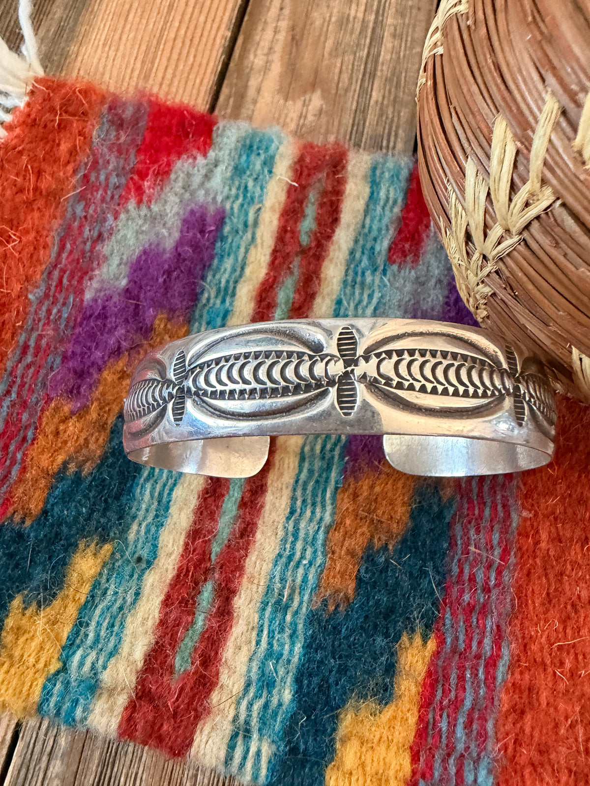 Hand Stamped Sterling Silver Cuff Bracelet