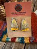 Handcrafted Bumblebee & Sterling Silver Post Earrings
