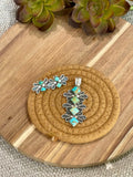 Handmade Sterling Silver & Kingman Turquoise Pendant And Earring Set