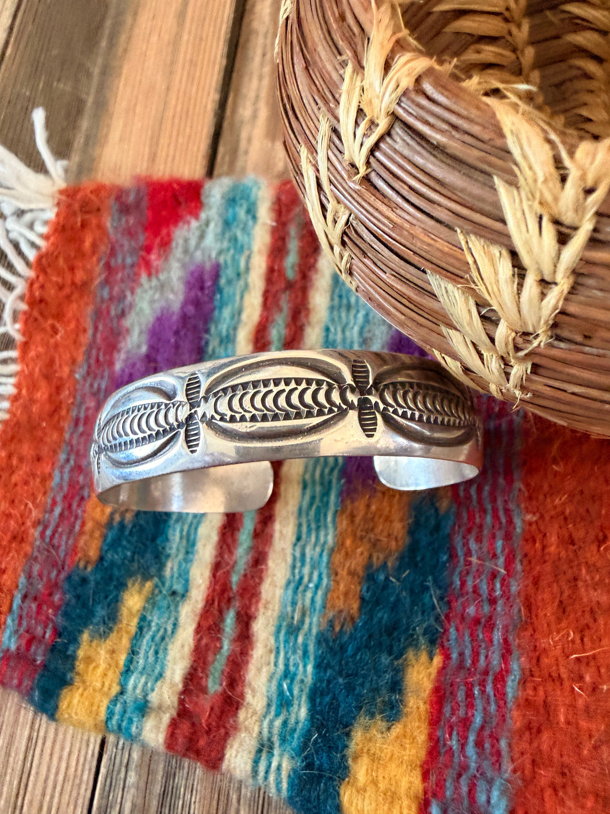 Hand Stamped Sterling Silver Cuff Bracelet