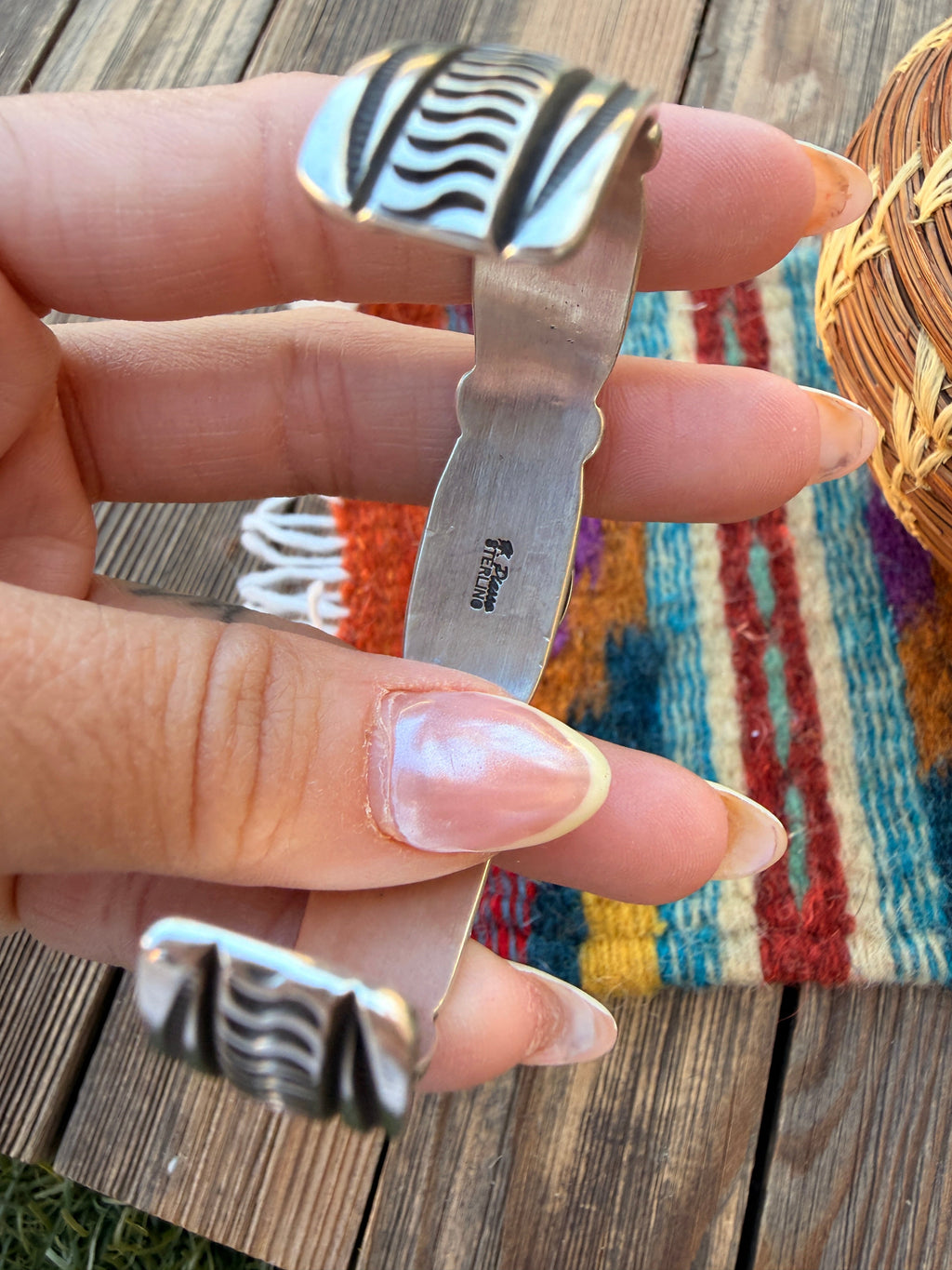 Handcrafted Sonoran Mountain Turquoise & Sterling Silver Cuff Bracelet by Happy Piasso