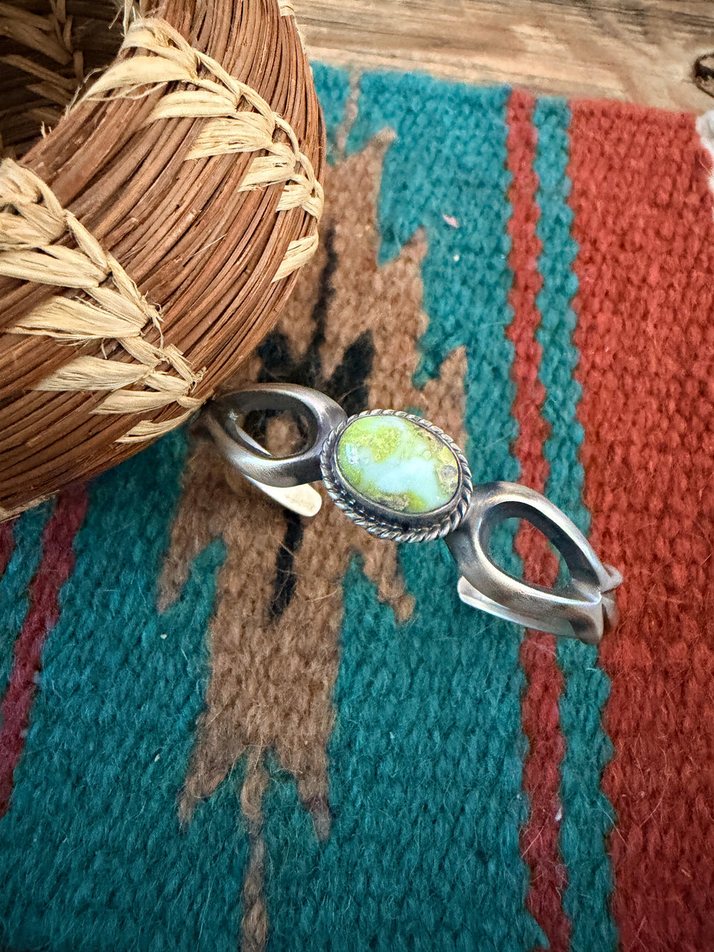 Handcrafted Palomino Turquoise & Sterling Silver Cuff Bracelet