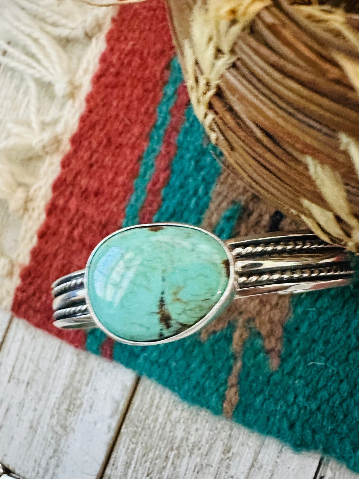 Handcrafted Sterling Silver & Turquoise Cuff Bracelet