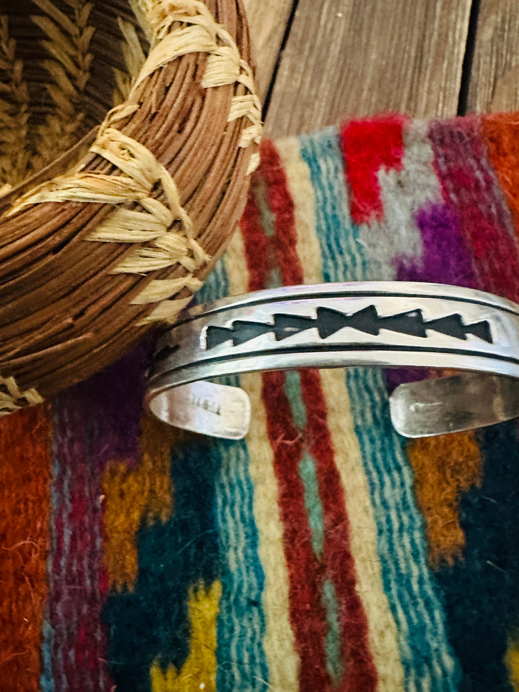 Handcrafted Old Pawn Sterling Silver Cuff Bracelet