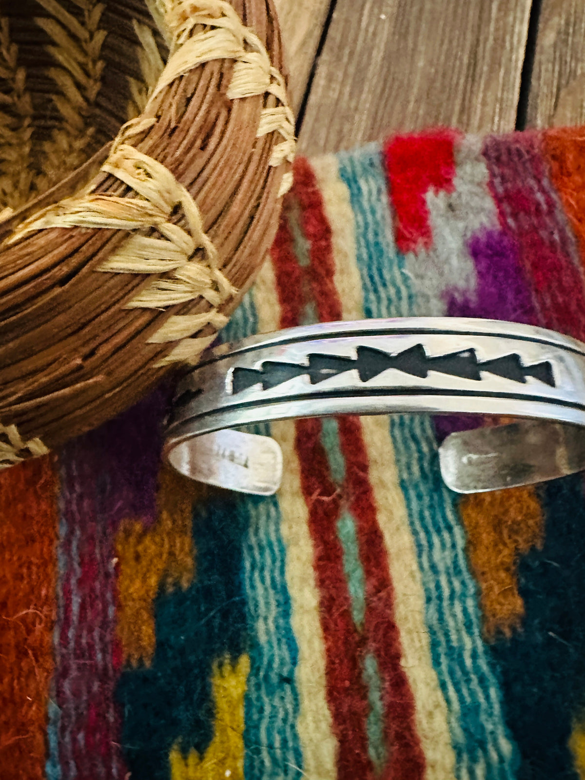 Handcrafted Old Pawn Sterling Silver Cuff Bracelet