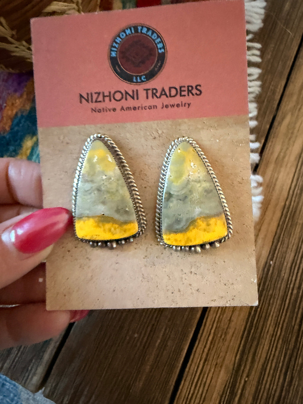 Handcrafted Bumblebee & Sterling Silver Post Earrings