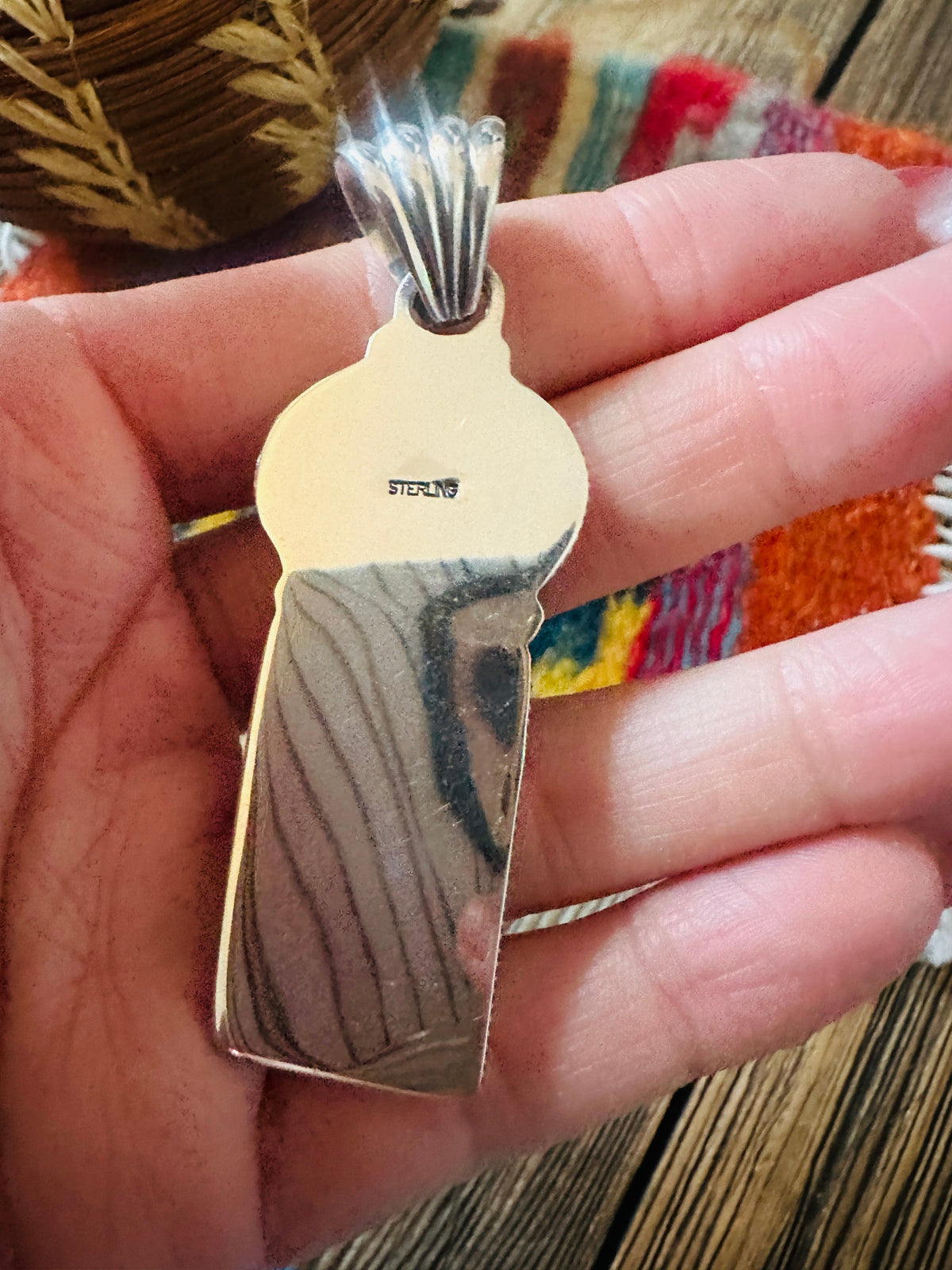 Handcrafted Sterling Silver, Spiny & Turquoise Pendant