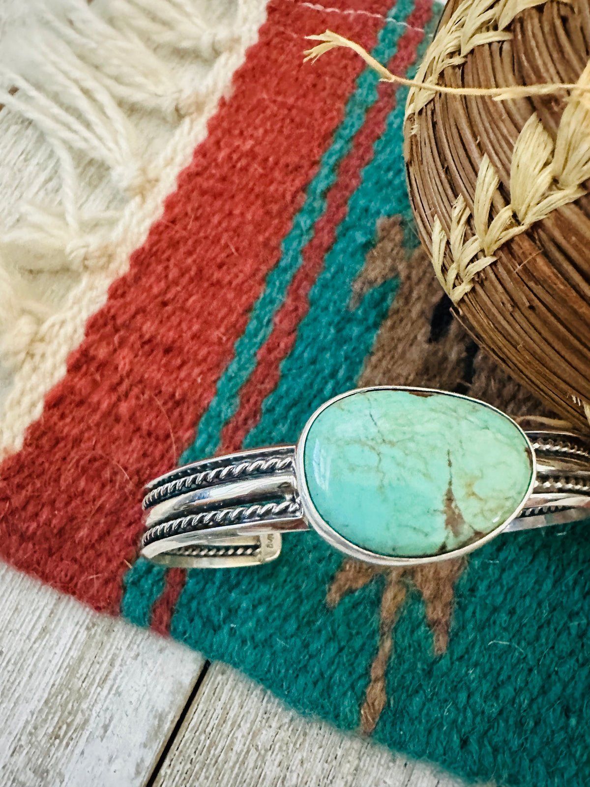 Handcrafted Sterling Silver & Turquoise Cuff Bracelet
