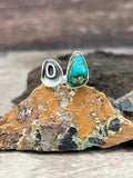 Handmade Sterling Silver Sonoran Mountain Turquoise Adjustable Ring "Signed Nizhoni"