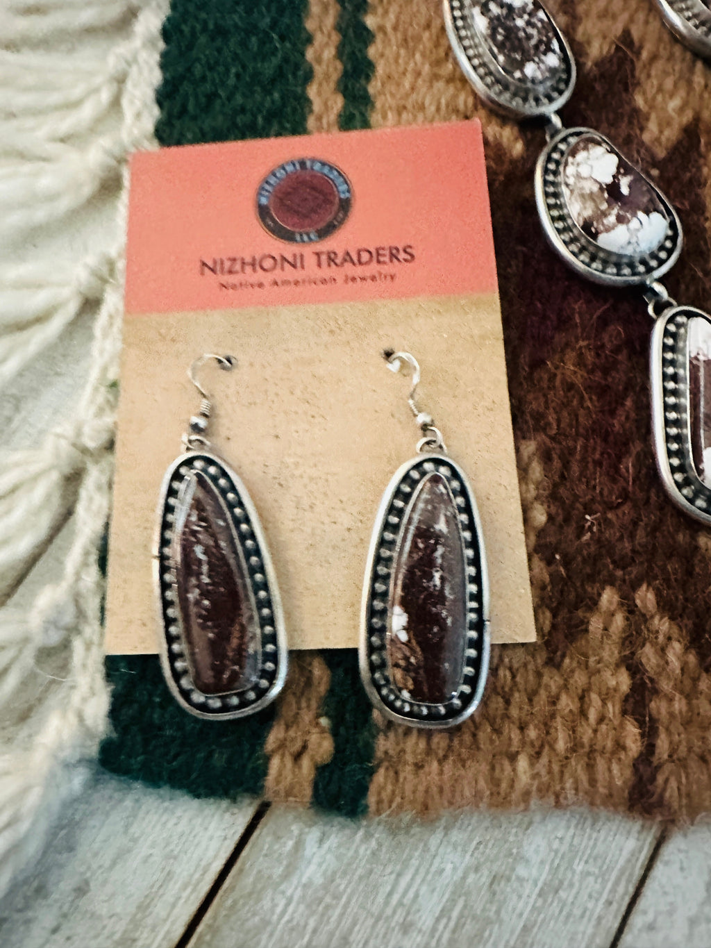 Handcrafted Wild Horse & Sterling Silver Lariat Necklace Set