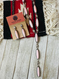 Handcrafted Queen Pink Conch & Sterling Silver Necklace Set