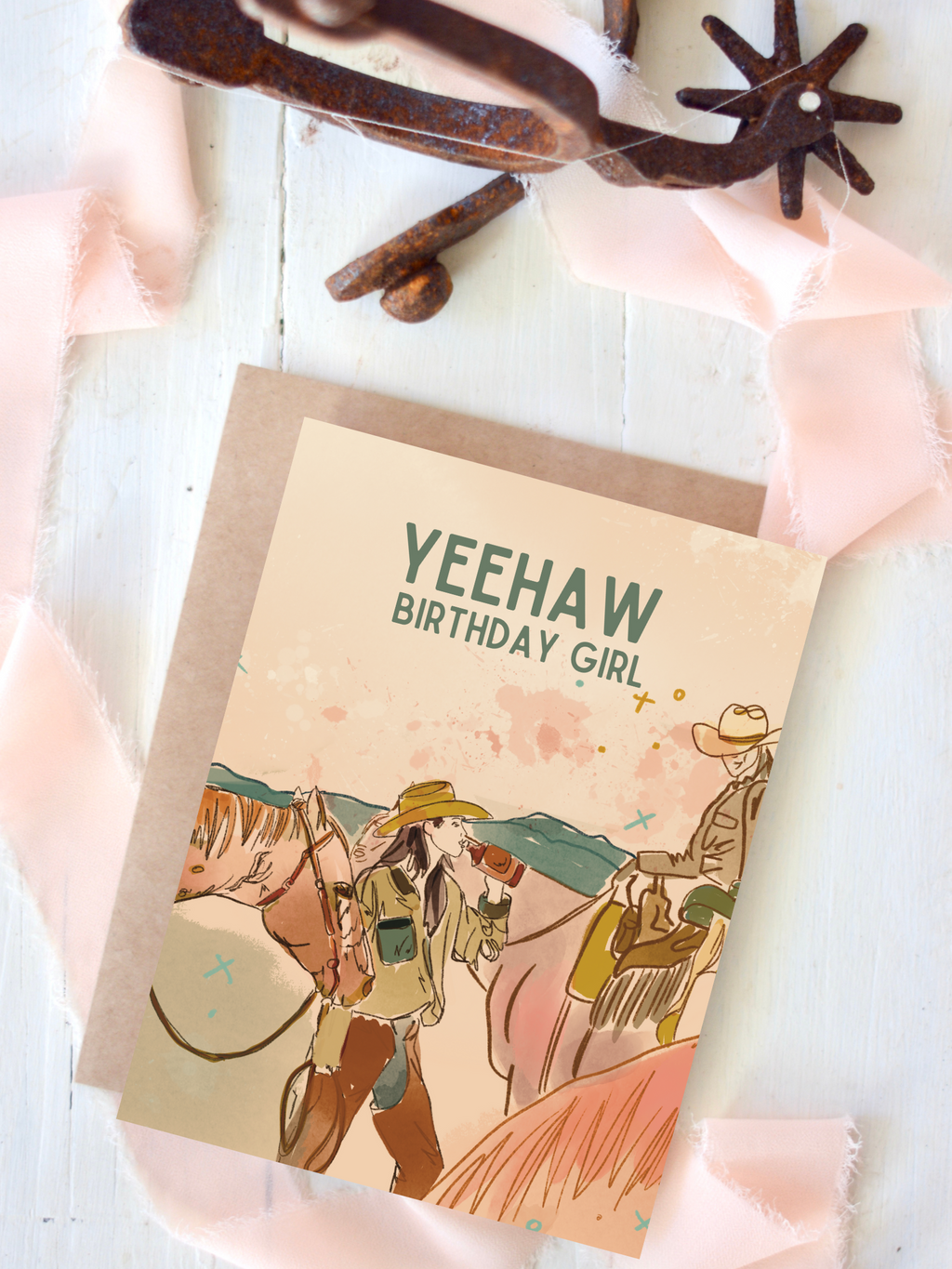 YeeHaw Birthday Girl Cowgirl Western Birthday Card