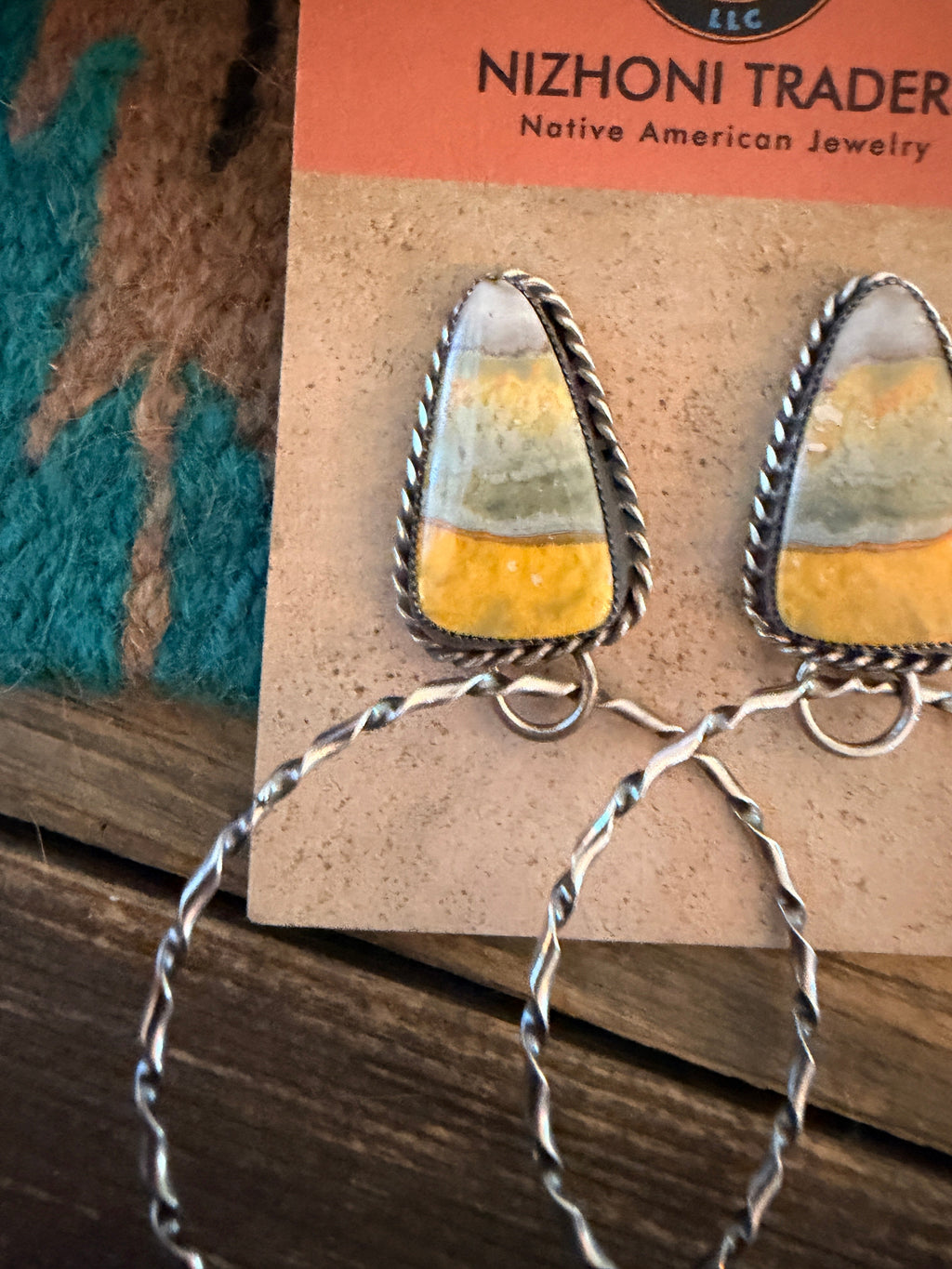 Handcrafted Bumblebee & Sterling Silver Hoop Earrings