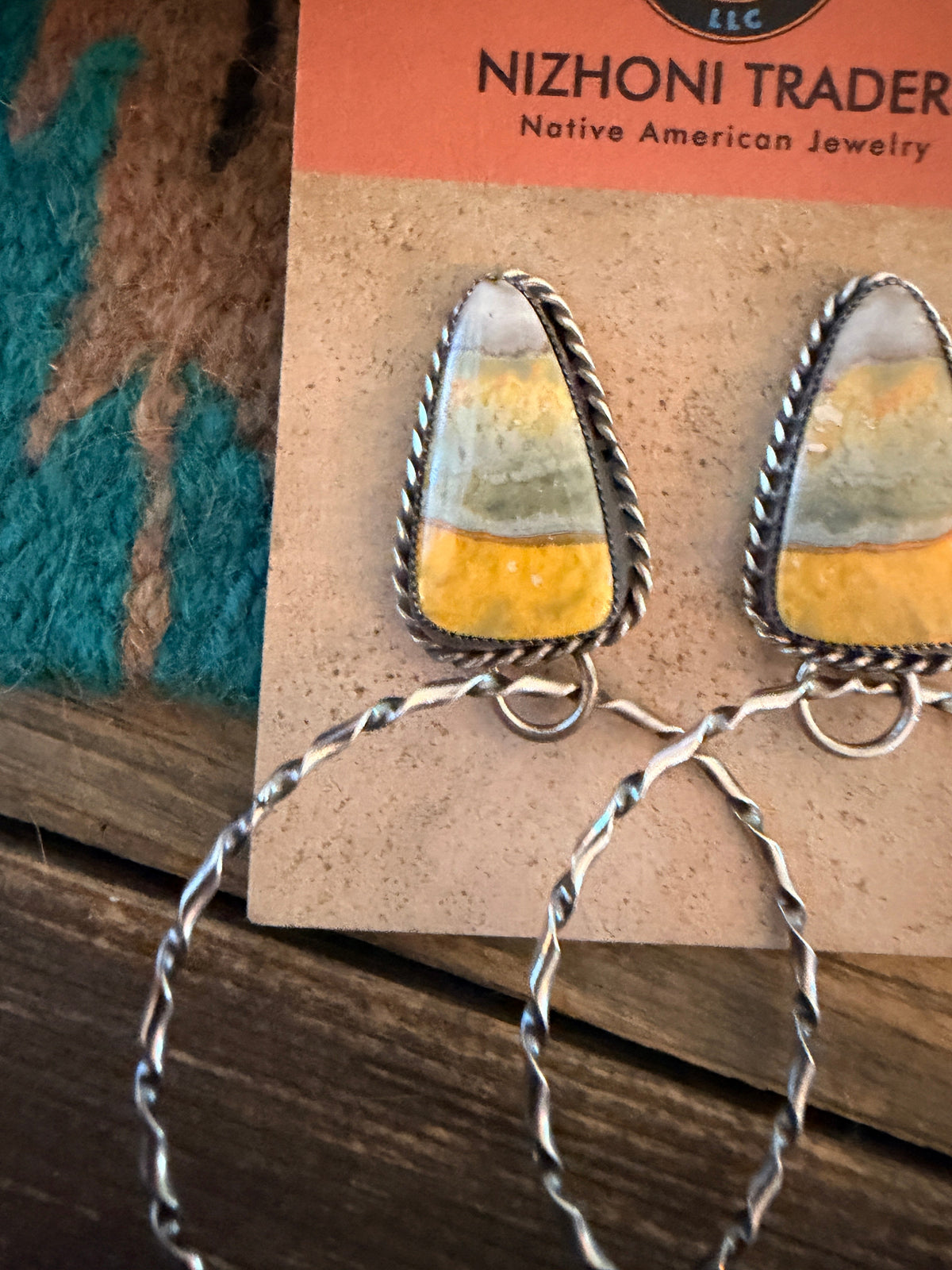 Handcrafted Bumblebee & Sterling Silver Hoop Earrings