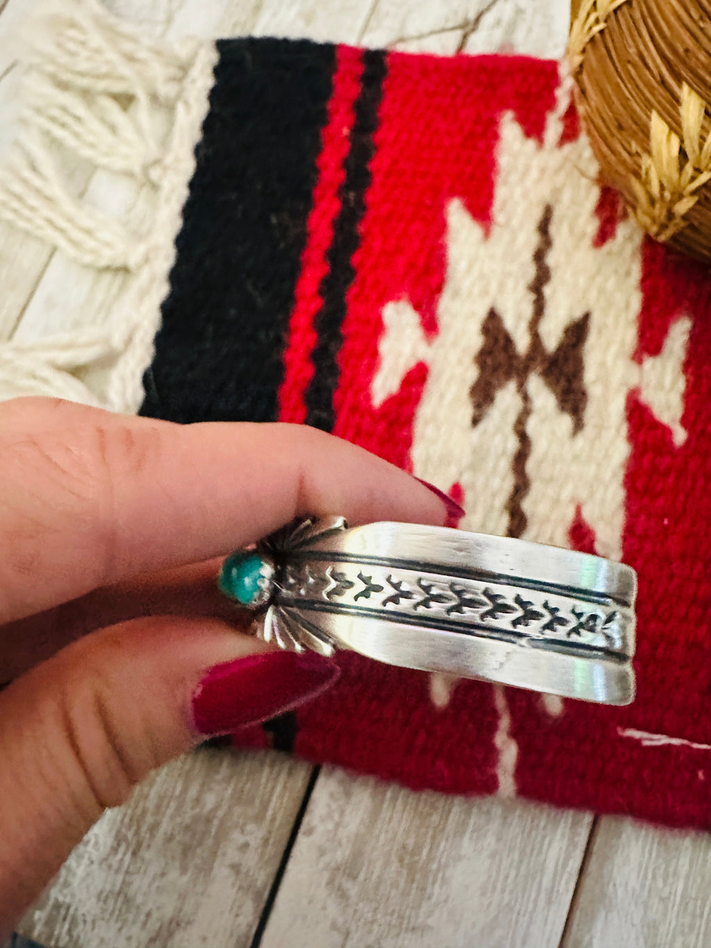 Handcrafted Turquoise & Sterling Silver Cuff Bracelet