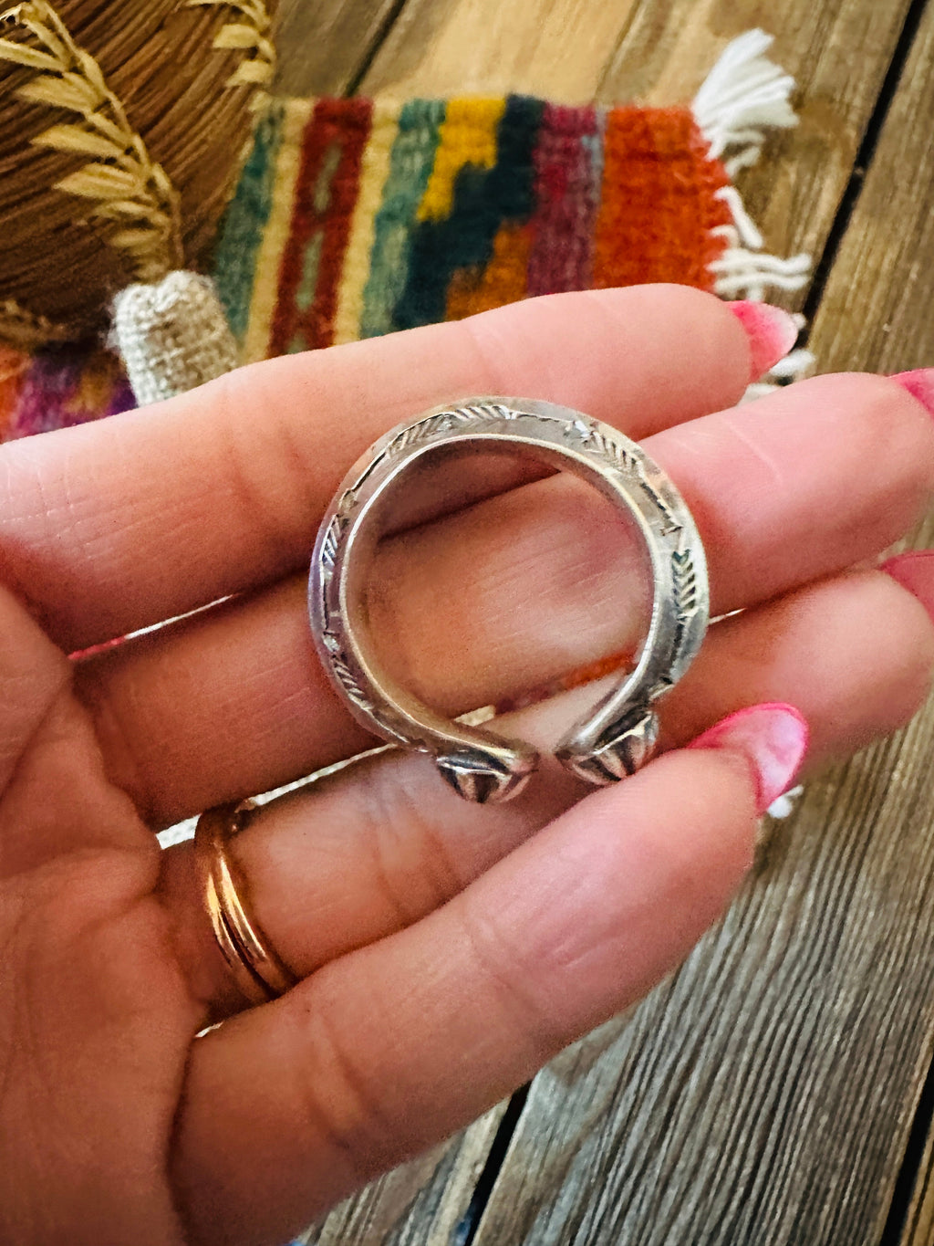 Handcrafted Sterling Silver Band Ring Size 8 by Sunshine Reeves