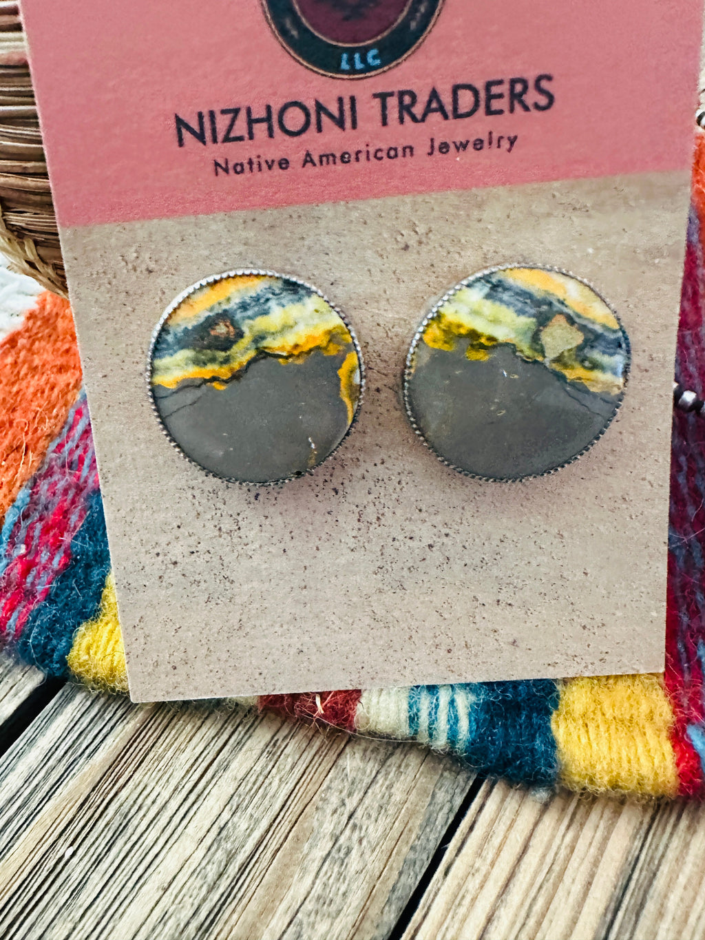 Handcrafted Bumblebee & Sterling Silver Post Earring and Pendant Set