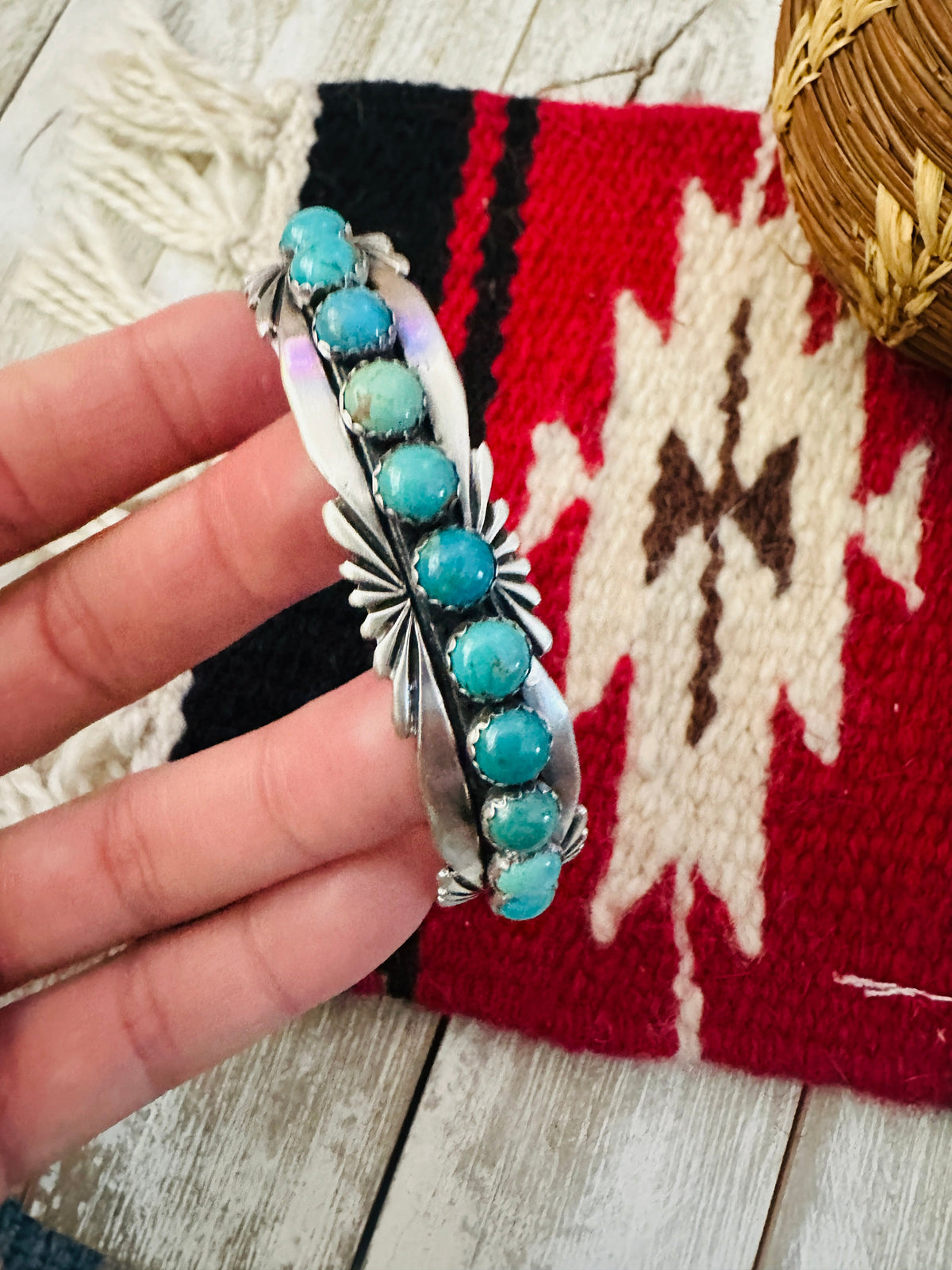 Handcrafted Turquoise & Sterling Silver Cuff Bracelet