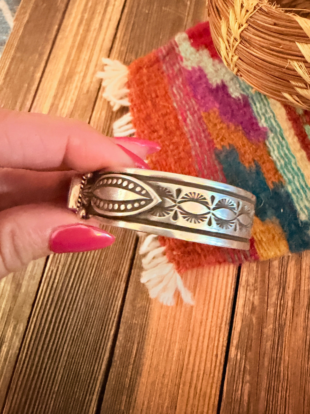 Handcrafted Sterling Silver and Lapis Cuff Bracelet by Albert Jake