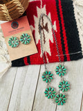 Handcrafted Sterling Silver & Turquoise Cluster Necklace and Earring Set