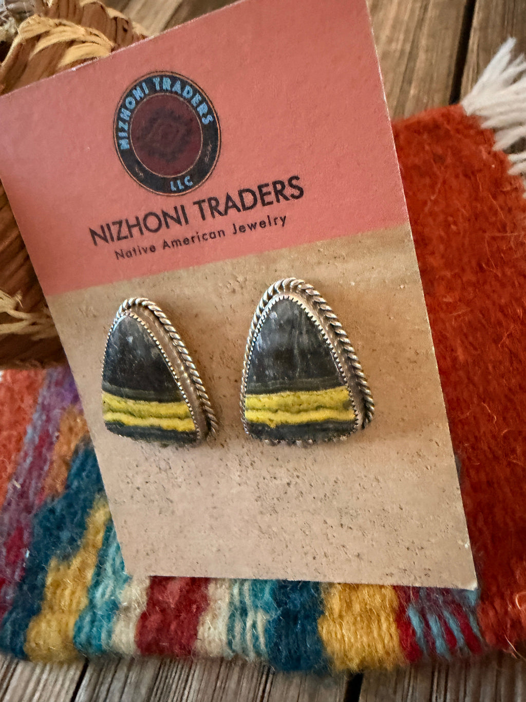 Handcrafted Bumblebee & Sterling Silver Post Earrings