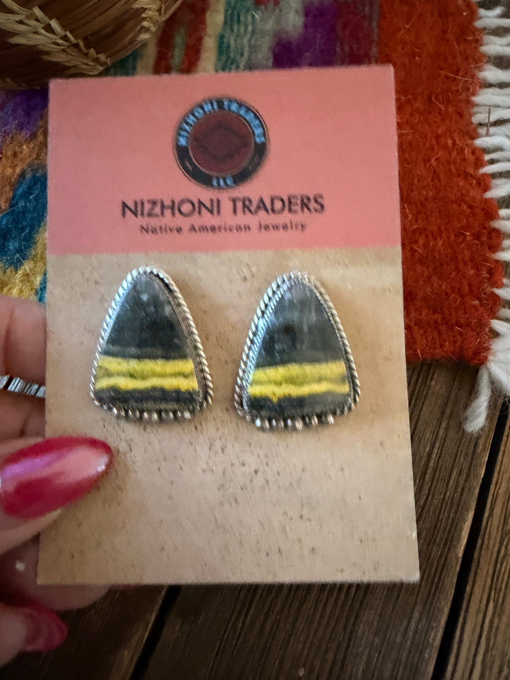 Handcrafted Bumblebee & Sterling Silver Post Earrings