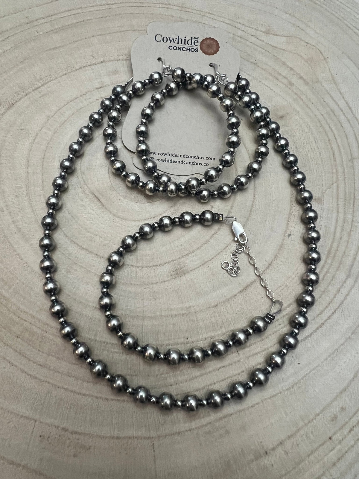 6mm & 3mm Sterling Pearl Choker — 14 inch