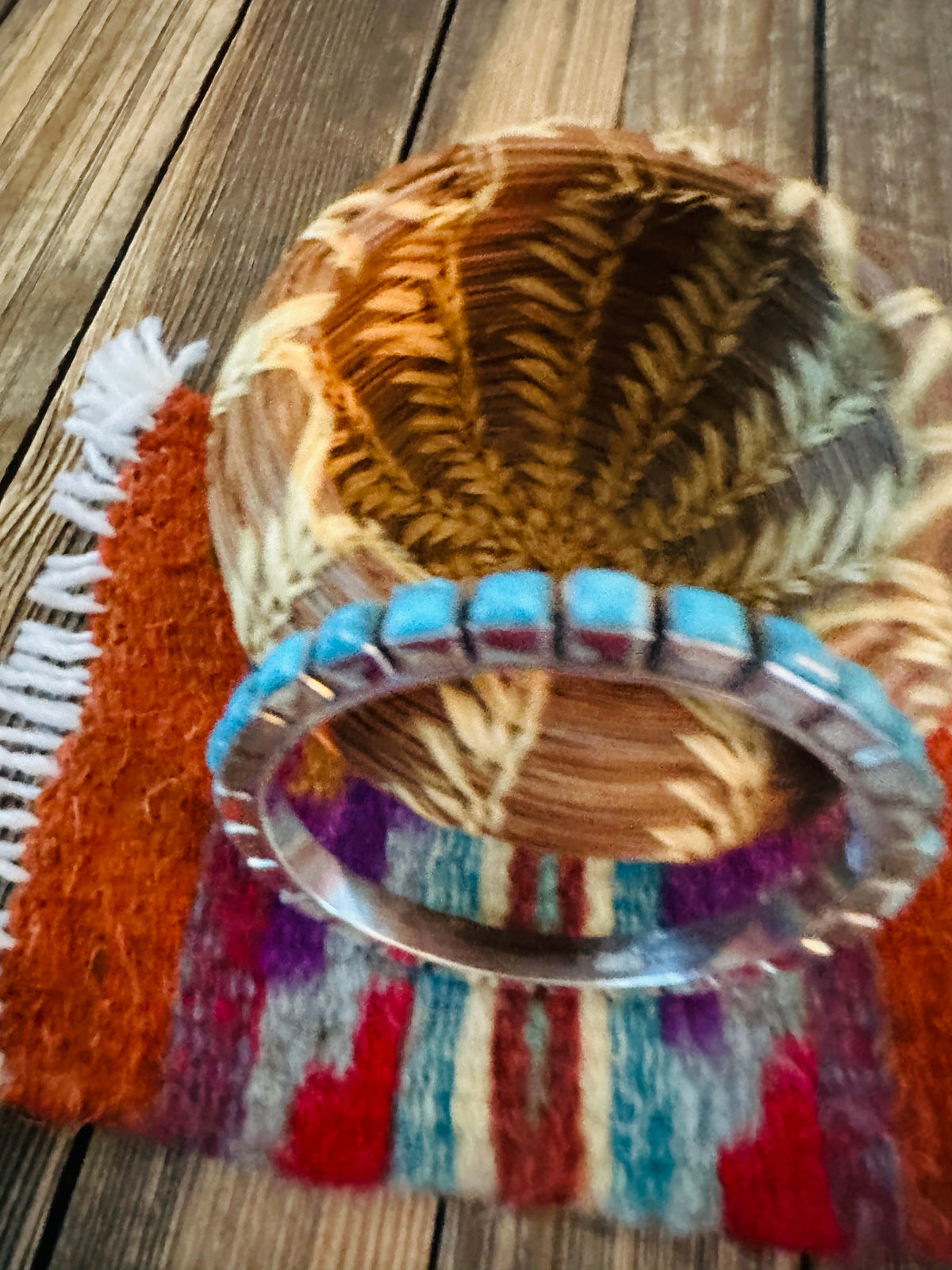 Handcrafted Turquoise & Sterling Silver Bangle Bracelet