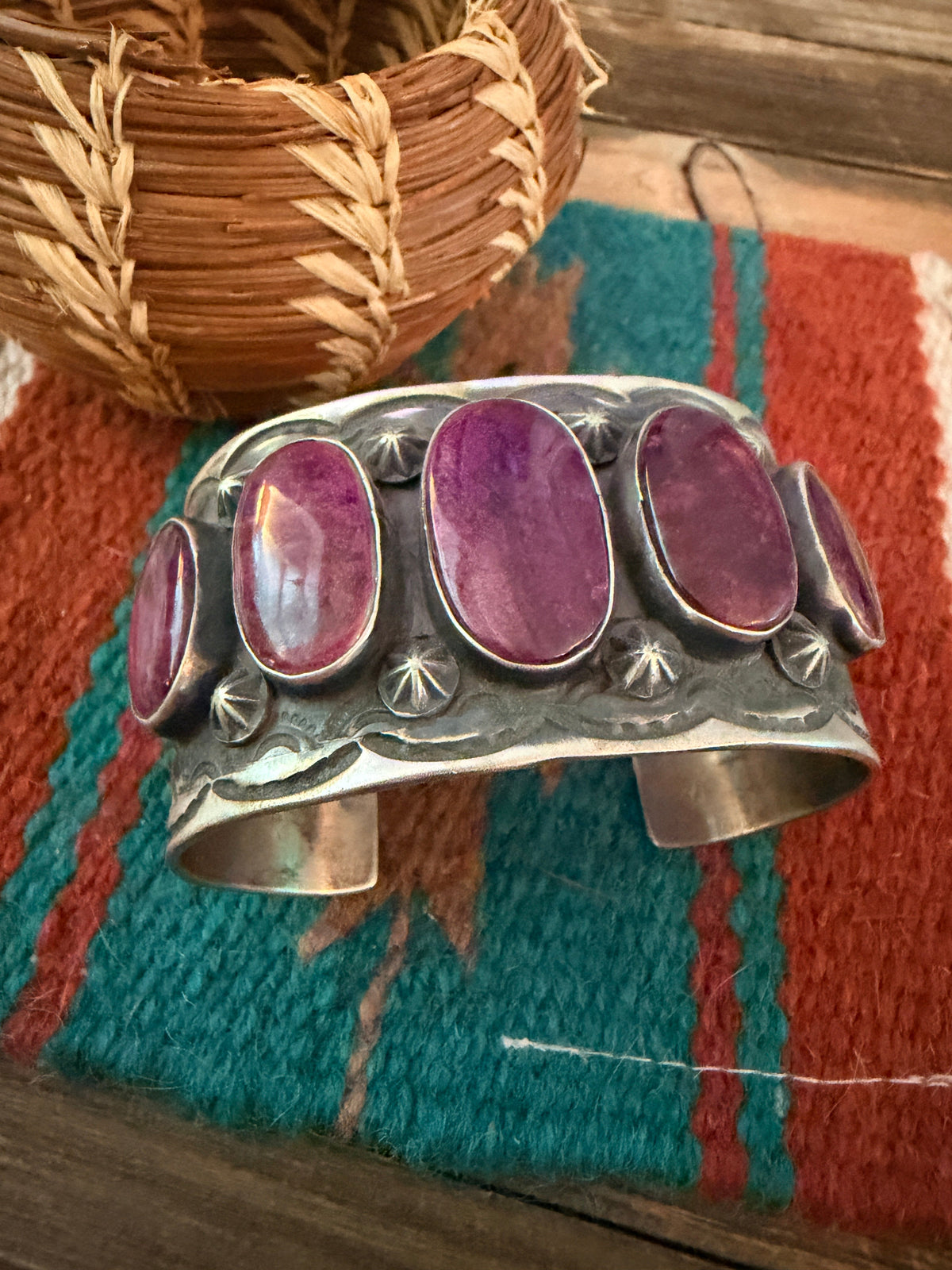Handcrafted Purple Spiny & Sterling Silver Cuff Bracelet by Chimney Butte