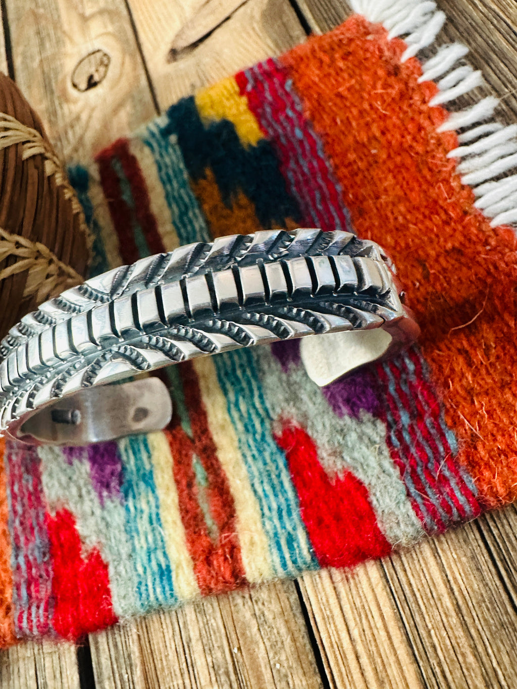 Handcrafted Old Pawn Sterling Silver Cuff Bracelet