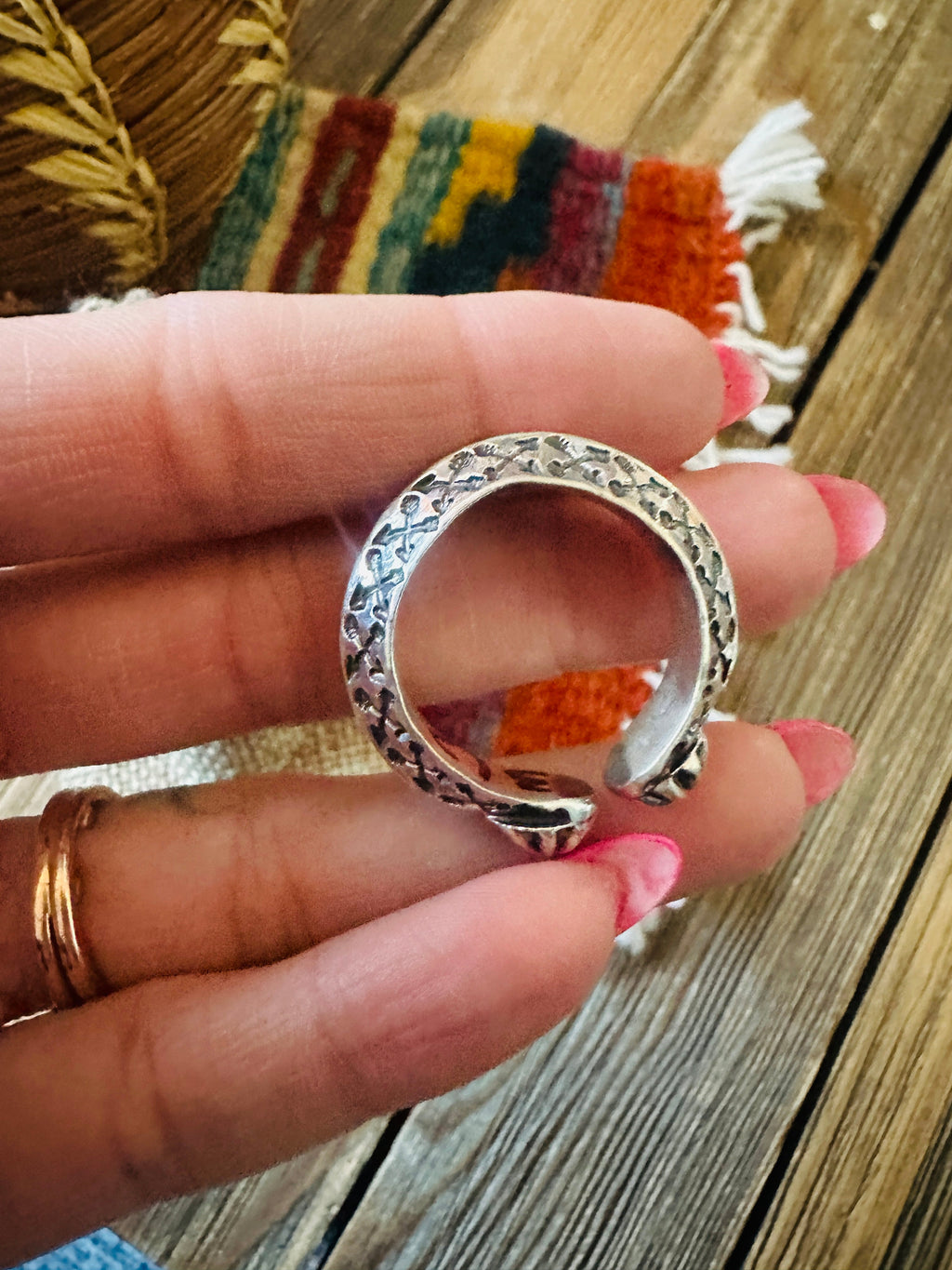 Handcrafted Sterling Silver Band Ring Size 8 by Sunshine Reeves