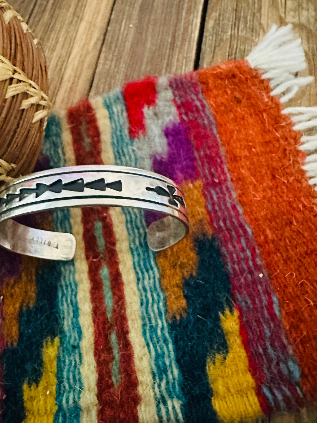 Handcrafted Old Pawn Sterling Silver Cuff Bracelet