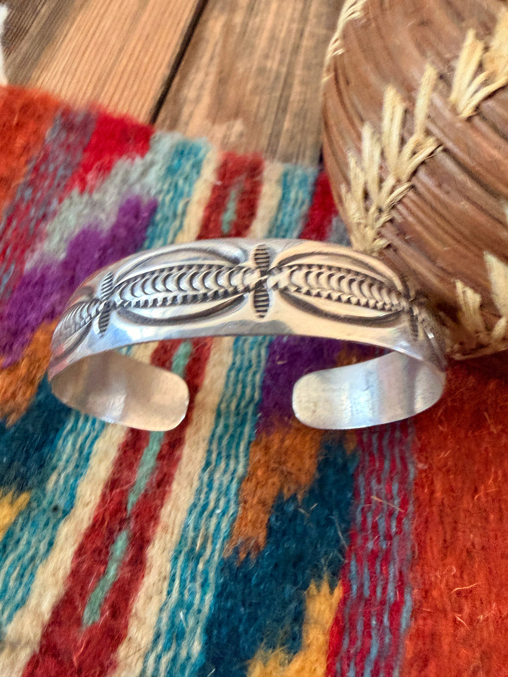 Hand Stamped Sterling Silver Cuff Bracelet