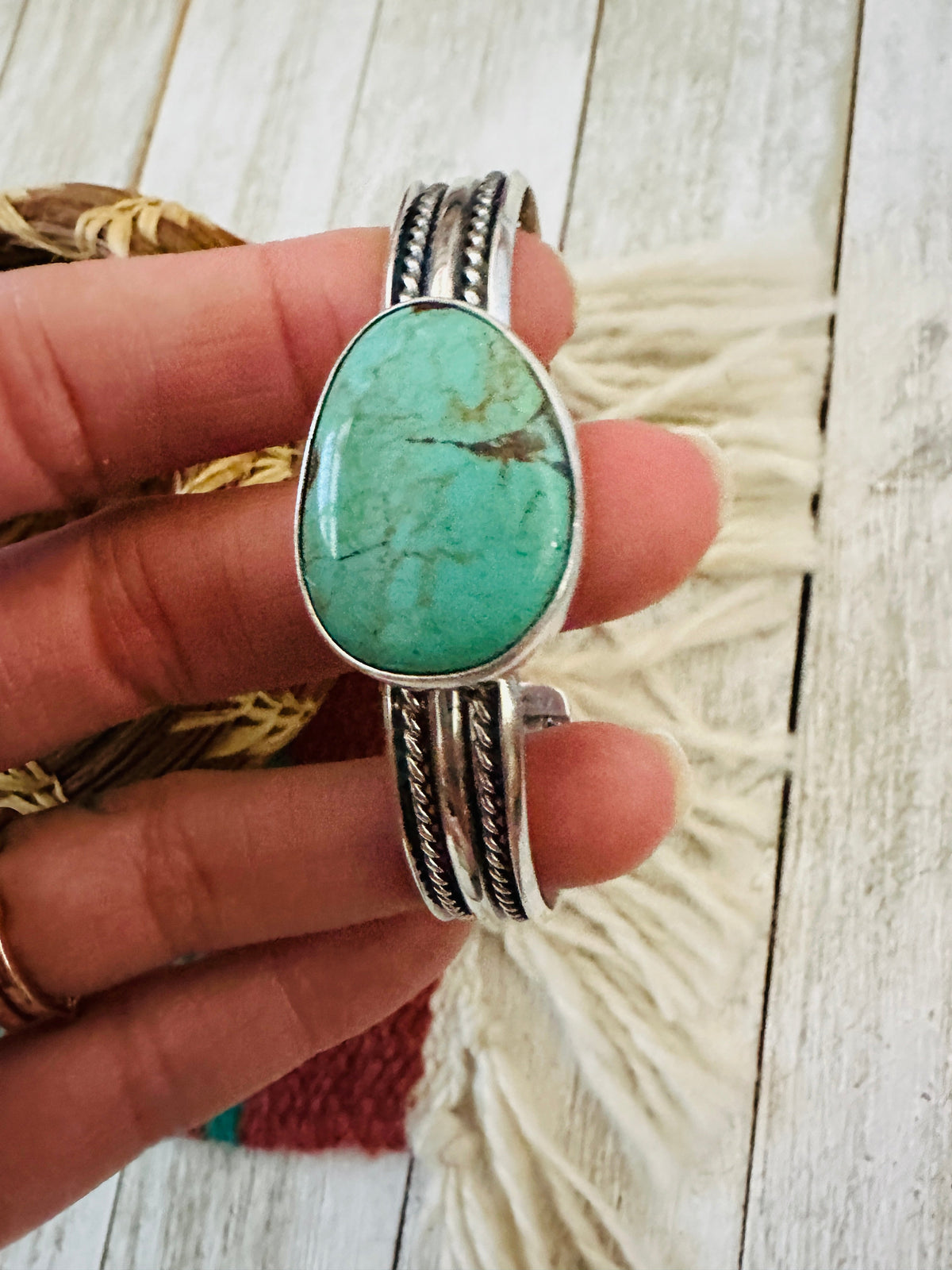 Handcrafted Sterling Silver & Turquoise Cuff Bracelet
