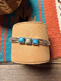 Handcrafted 3-Stone Turquoise & Sterling Silver Cuff Bracelet