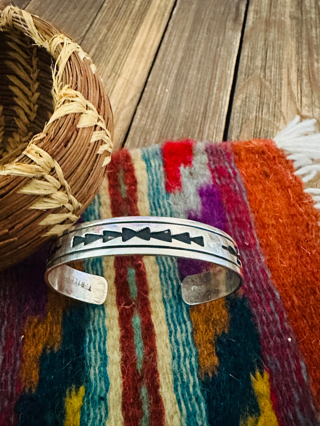 Handcrafted Old Pawn Sterling Silver Cuff Bracelet