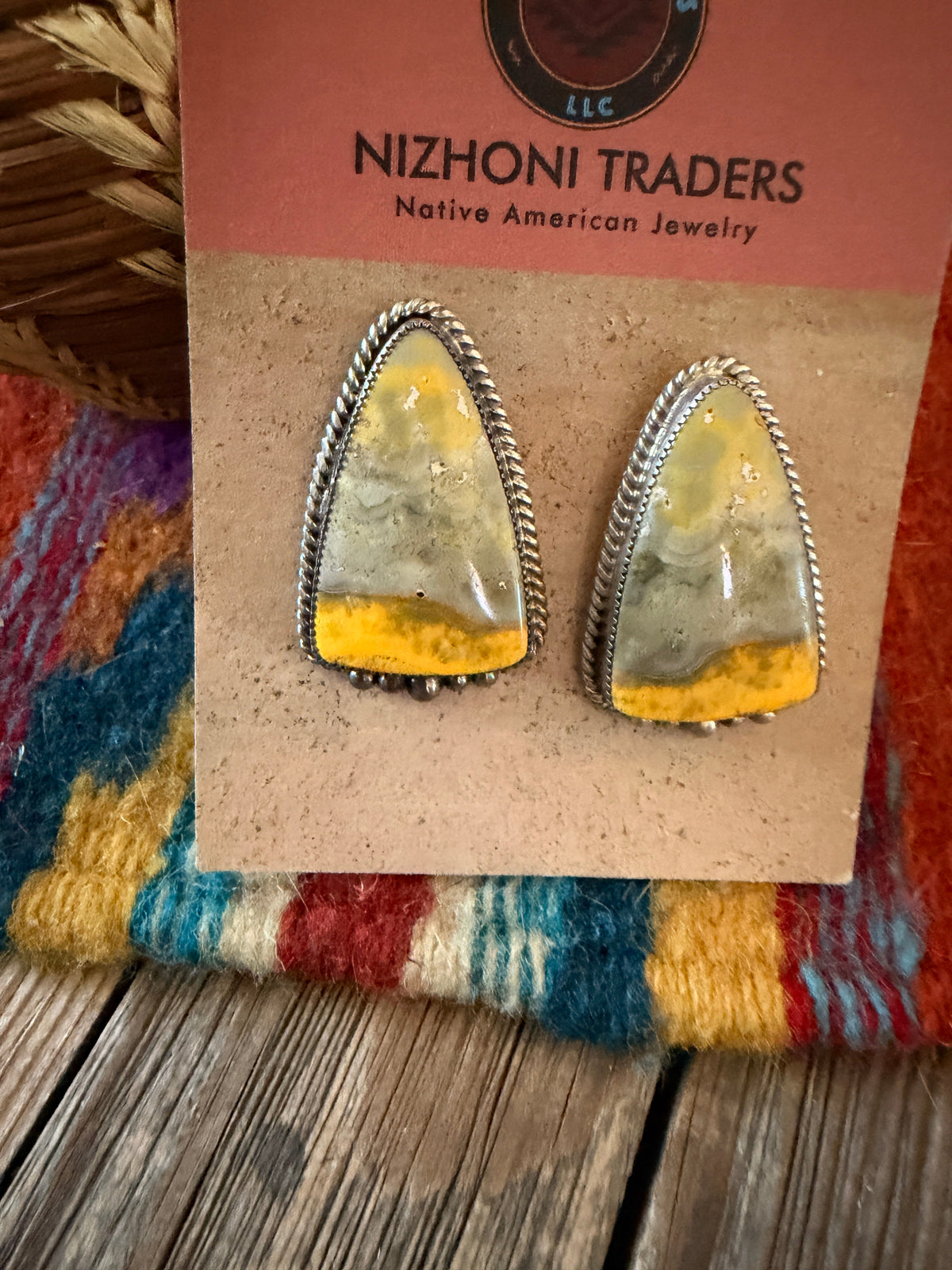 Handcrafted Bumblebee & Sterling Silver Post Earrings