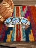 Handcrafted Golden Hills Turquoise & Sterling Silver Cuff Bracelet by Paul Largo