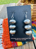 Handcrafted 12mm Sterling Silver Pearl Beaded Dangle Earrings