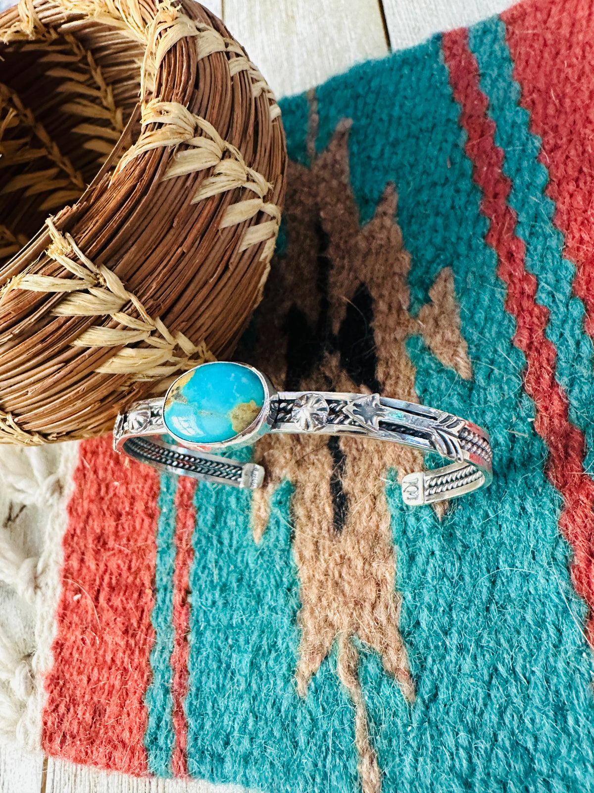 Handcrafted Turquoise & Sterling Silver Cuff Bracelet