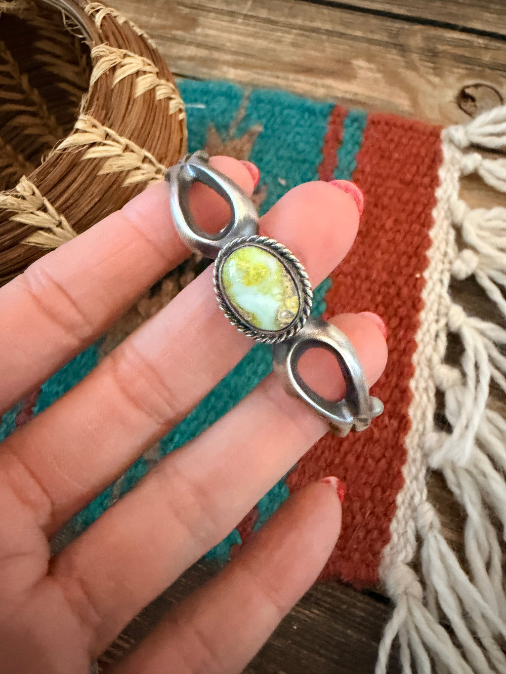 Handcrafted Palomino Turquoise & Sterling Silver Cuff Bracelet