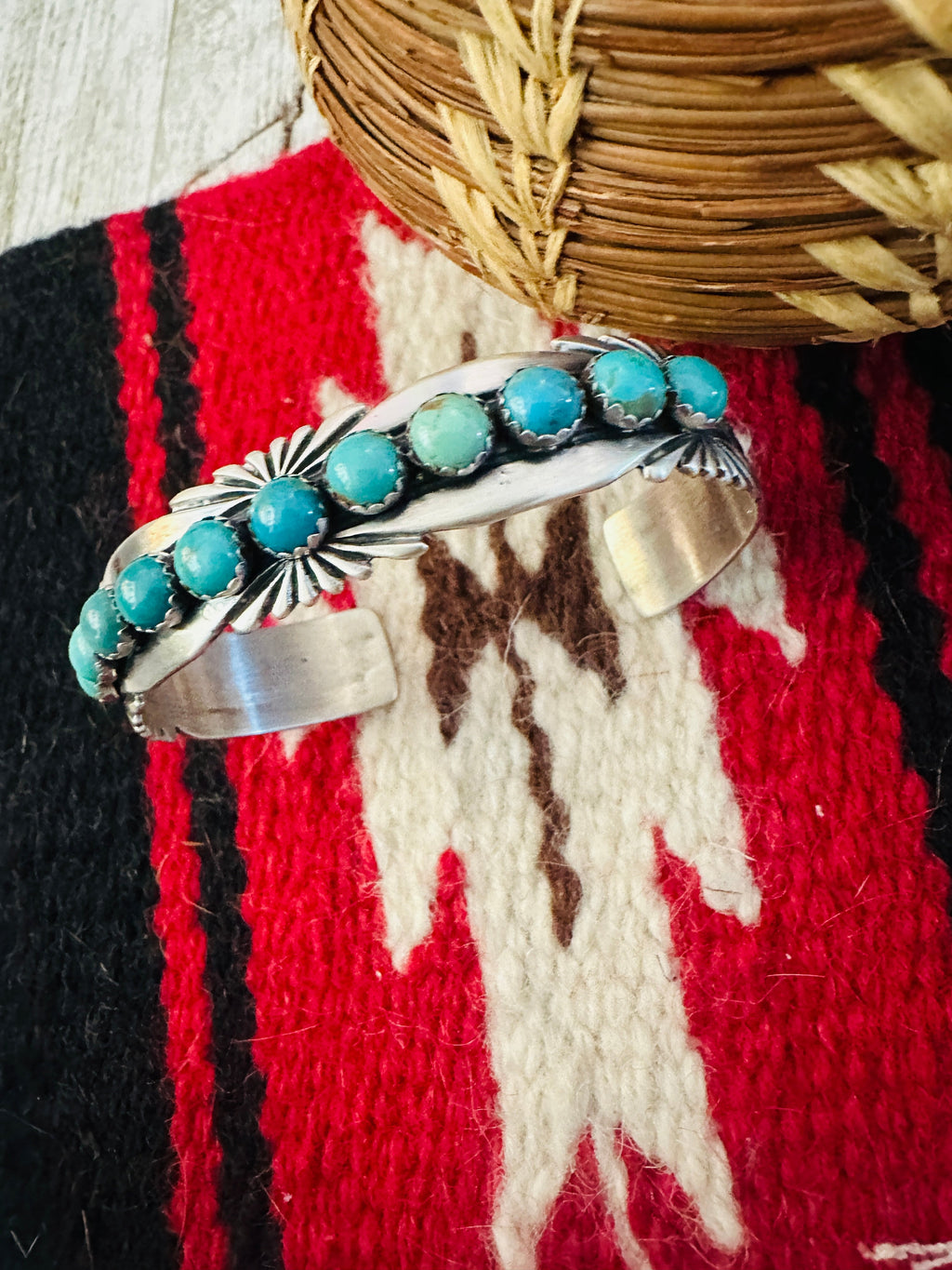 Handcrafted Turquoise & Sterling Silver Cuff Bracelet
