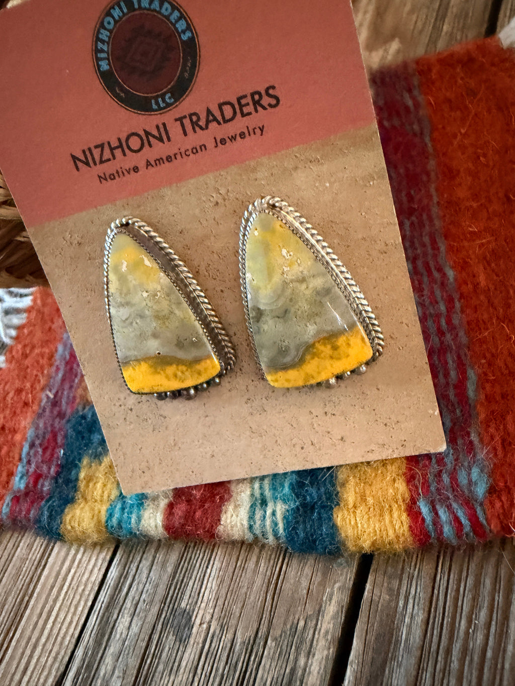 Handcrafted Bumblebee & Sterling Silver Post Earrings