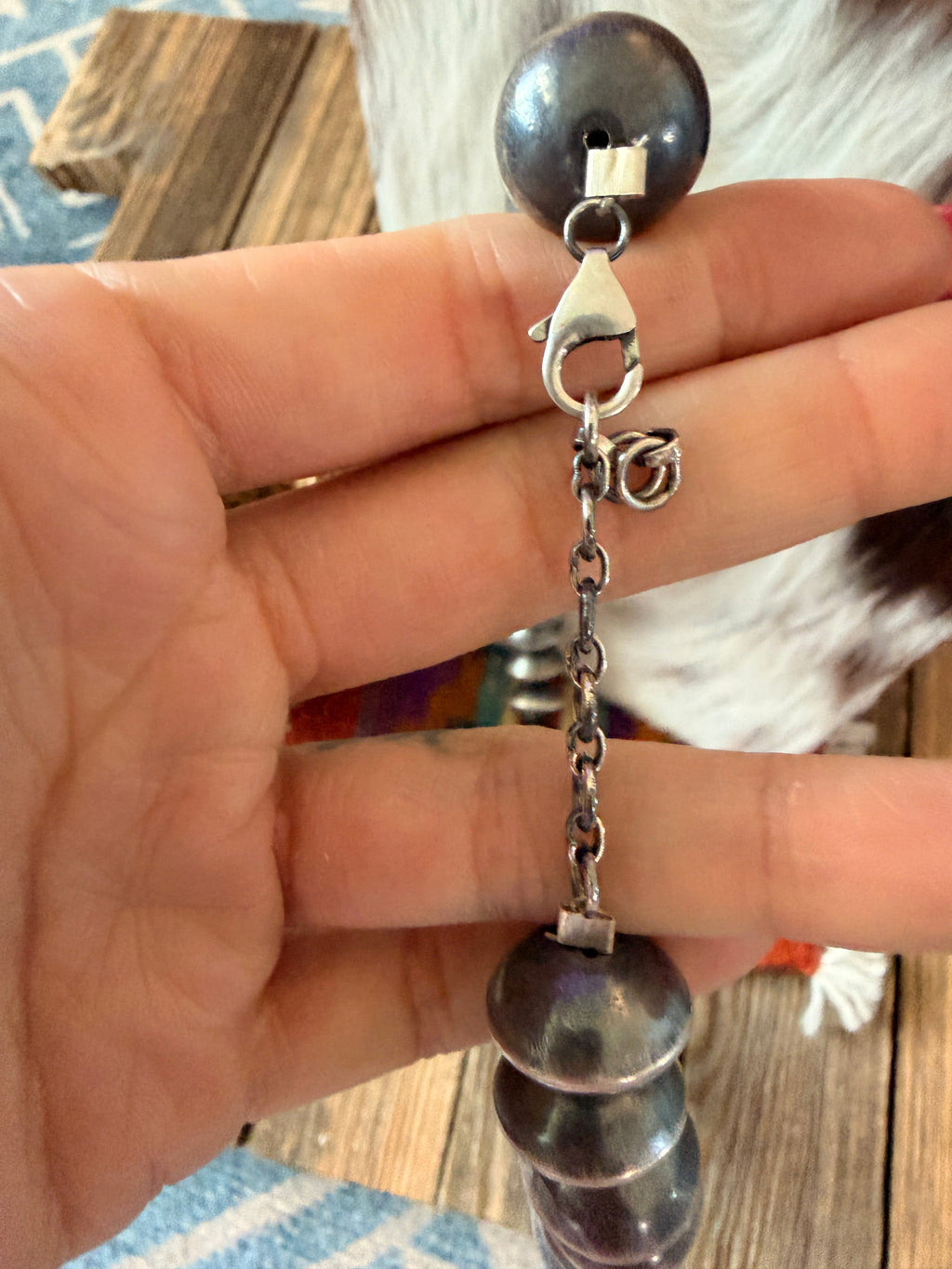 Handcrafted Sterling Silver 16mm Saucer Beaded 18” Necklace