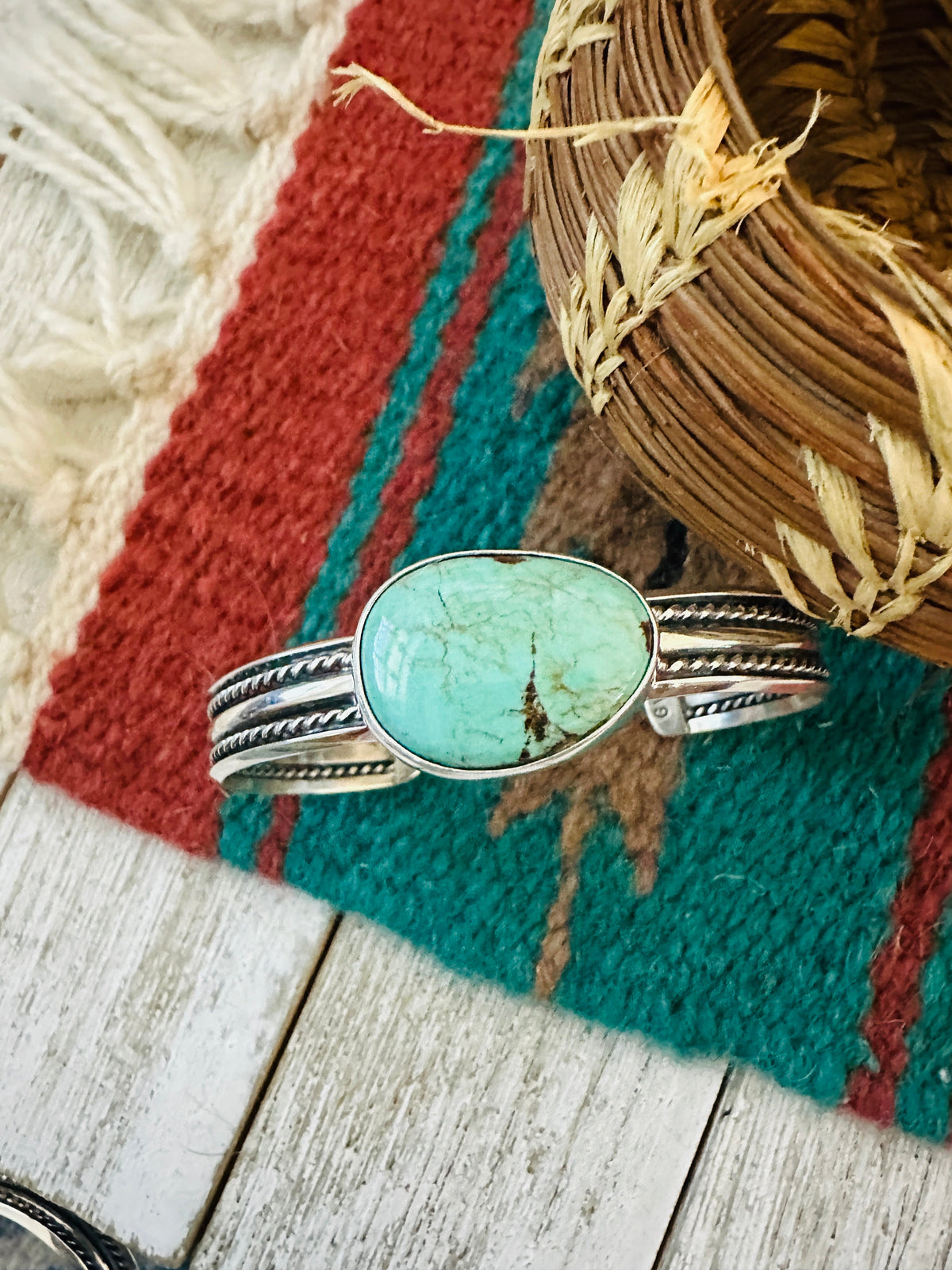 Handcrafted Sterling Silver & Turquoise Cuff Bracelet
