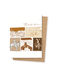 Vintage Western Ranching Sketches Thank You Card Single Card