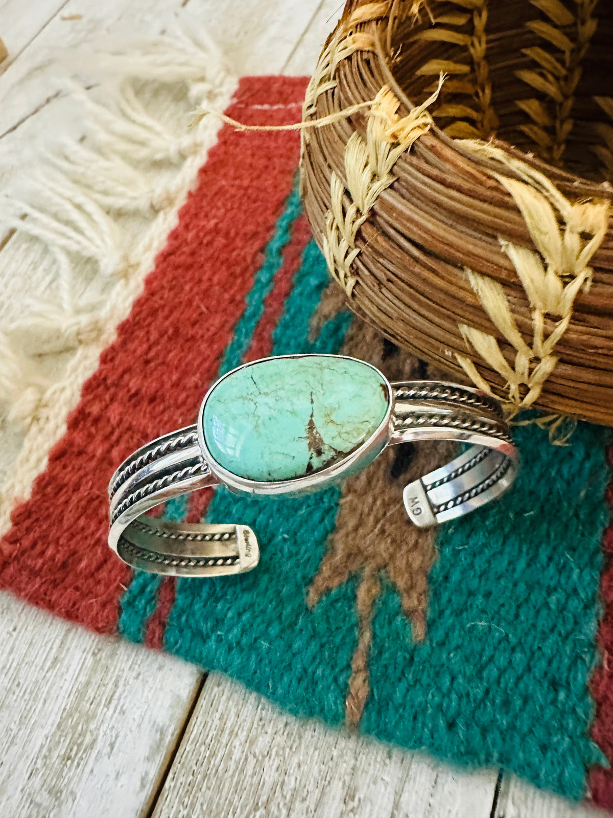 Handcrafted Sterling Silver & Turquoise Cuff Bracelet