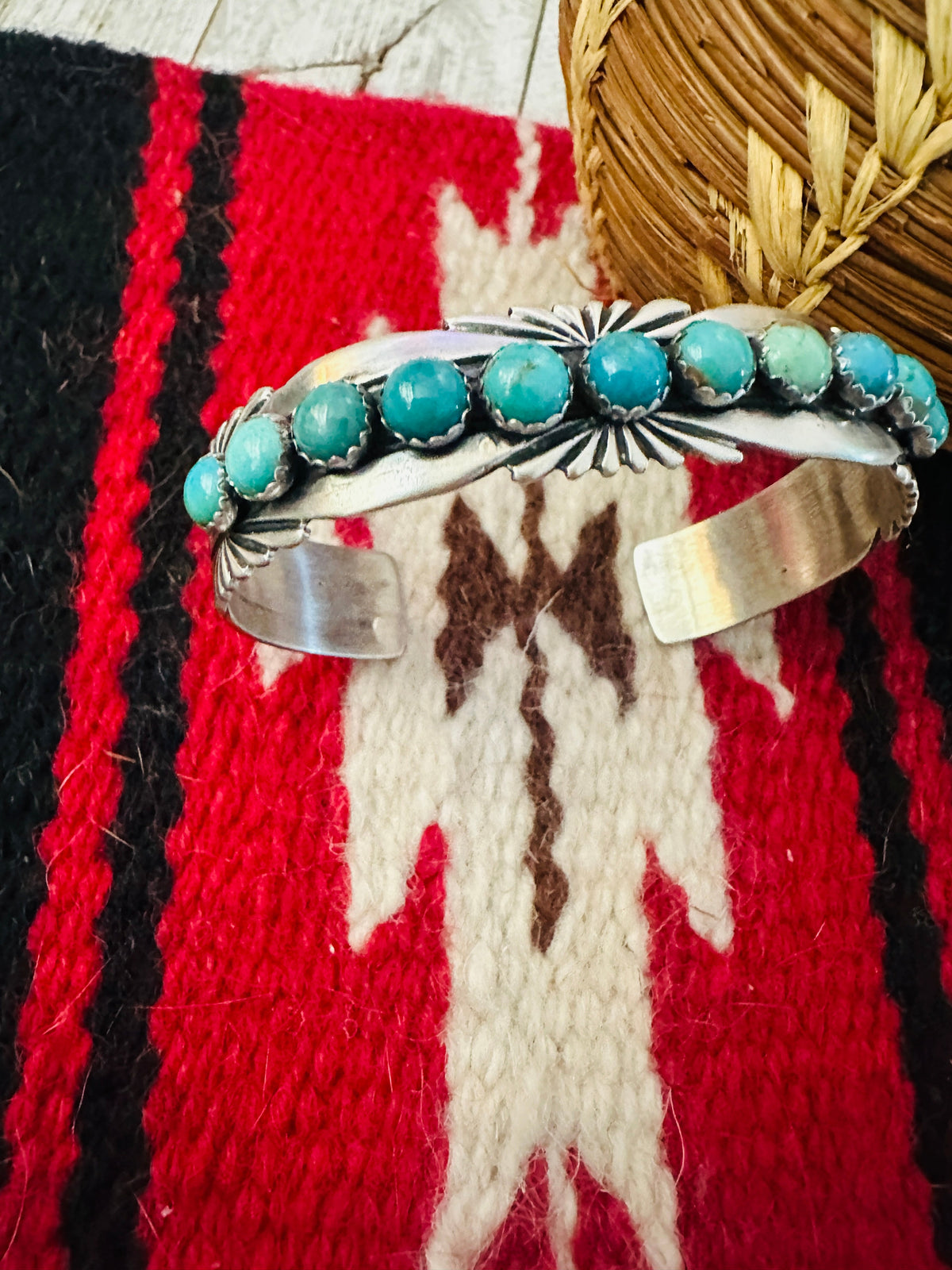 Handcrafted Turquoise & Sterling Silver Cuff Bracelet