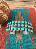 Handcrafted Sterling Silver & Turquoise Cluster Cuff Bracelet by Marcella James