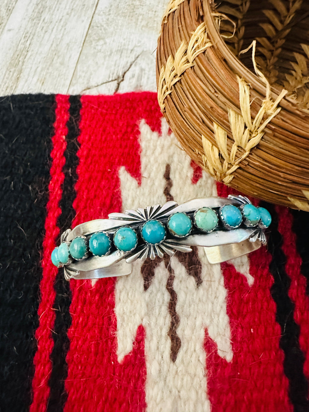Handcrafted Turquoise & Sterling Silver Cuff Bracelet